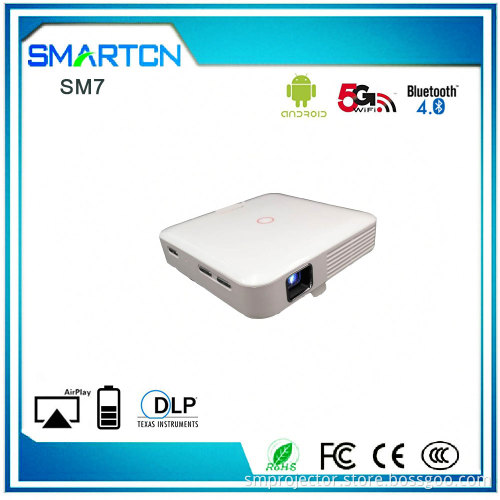 China 300 inch short throw 1080P smart handle projector built in wifi bluetooth for cellphone use